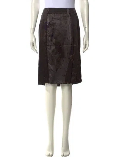 Pre-owned Max Mara Silk Knee-length Skirt In Black