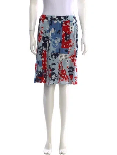 Pre-owned Max Mara Silk Knee-length Skirt In Blue