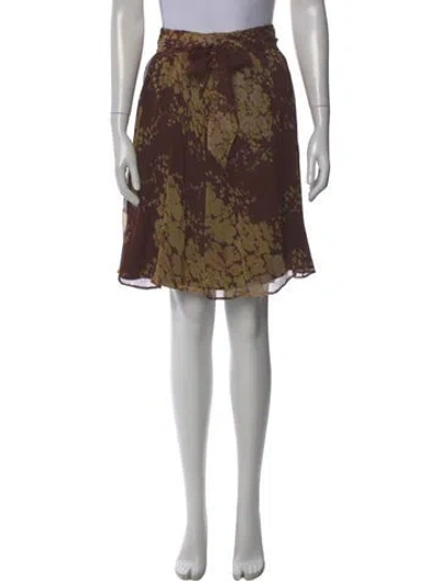 Pre-owned Max Mara Silk Knee-length Skirt In Brown