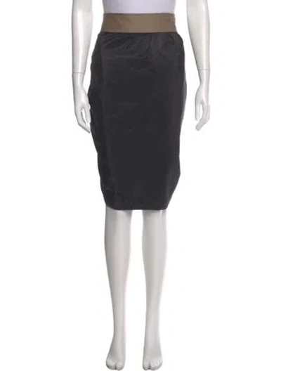 Pre-owned Max Mara Silk Knee-length Skirt In Gray
