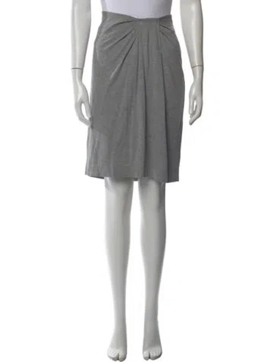 Pre-owned Max Mara Silk Knee-length Skirt In Gray