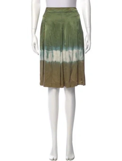 Pre-owned Max Mara Silk Knee-length Skirt In Green