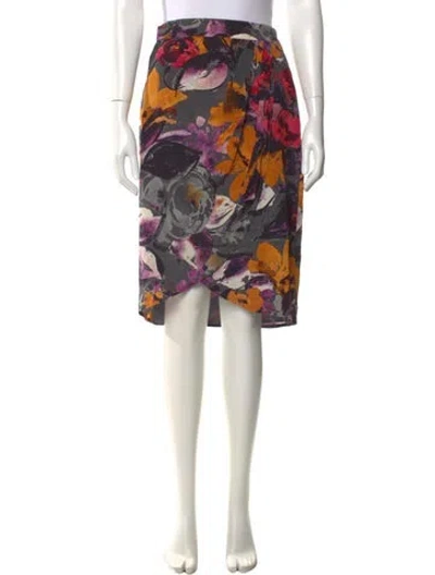 Pre-owned Max Mara Silk Knee-length Skirt In Multi