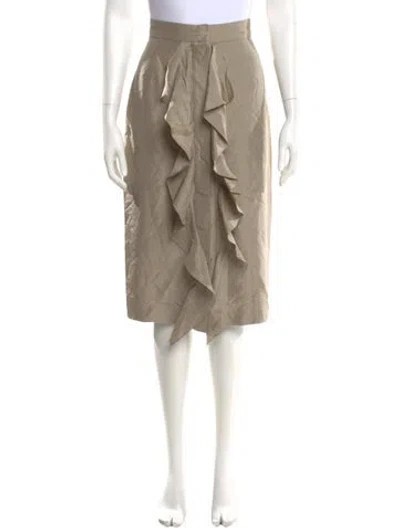 Pre-owned Max Mara Silk Knee-length Skirt In Neutral