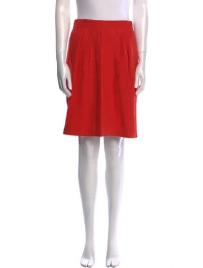 Pre-owned Max Mara Silk Knee-length Skirt In Red