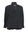 Max Mara Leonida Blouse With Asymmetric Hem And Balloon Sleeves In Black