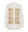 Max Mara Legno Silk Twill Logo Shirt In Beige