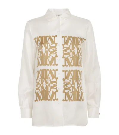 MAX MARA SILK LOGO PRINT SHIRT