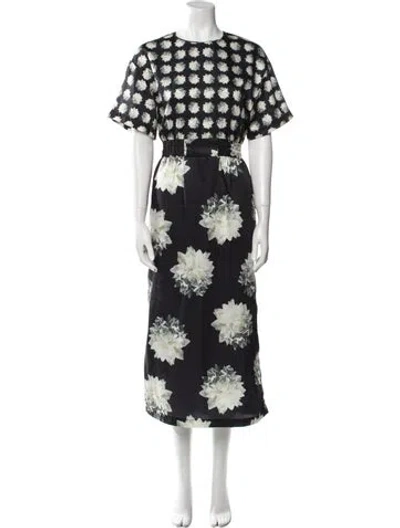 Pre-owned Max Mara Silk Long Dress In Black