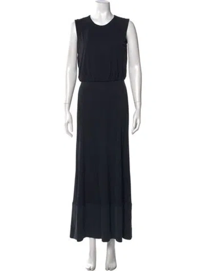 Pre-owned Max Mara Silk Long Dress In Black