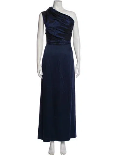 Pre-owned Max Mara Silk Long Dress In Blue