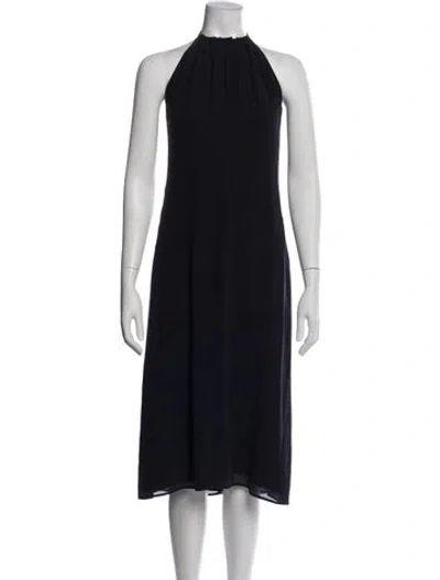 Pre-owned Max Mara Silk Long Dress In Blue