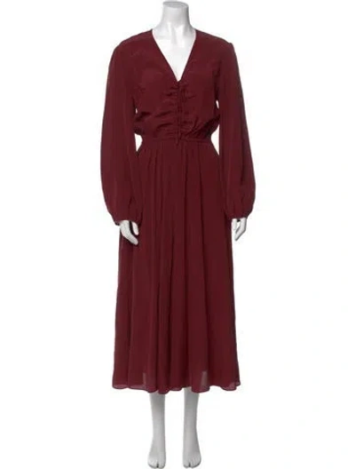 Pre-owned Max Mara Silk Long Dress In Burgundy