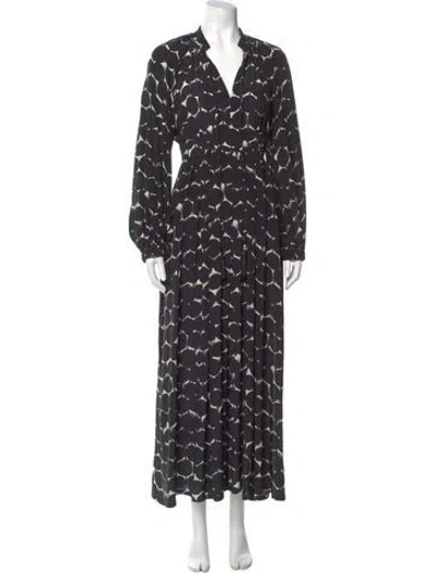Pre-owned Max Mara Silk Long Dress In Gray