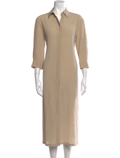 Pre-owned Max Mara Silk Long Dress In Neutral
