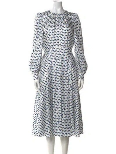 Pre-owned Max Mara Silk Long Dress In Neutral