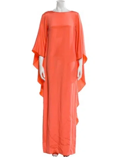 Pre-owned Max Mara Silk Long Dress In Orange