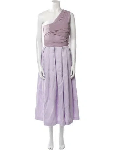 Pre-owned Max Mara Silk Long Dress In Purple