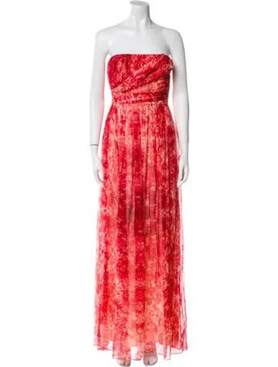 Pre-owned Max Mara Silk Long Dress In Red
