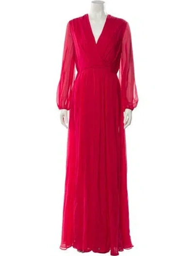 Pre-owned Max Mara Silk Long Dress W/ Tags In Multi