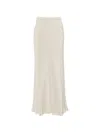 Max Mara Elasticated Silk Maxi Skirt In Sand