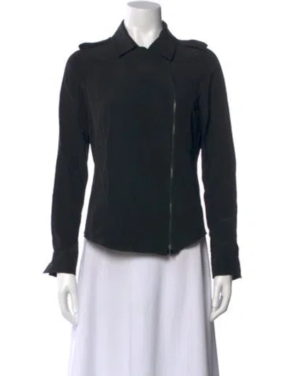 Pre-owned Max Mara Silk Long Sleeve Blouse In Blue