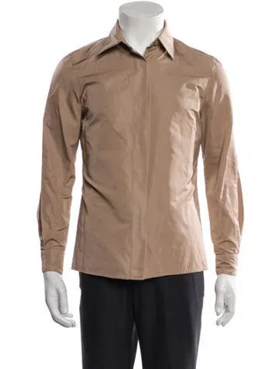 Pre-owned Max Mara Silk Long Sleeve Button-up Top In Neutral