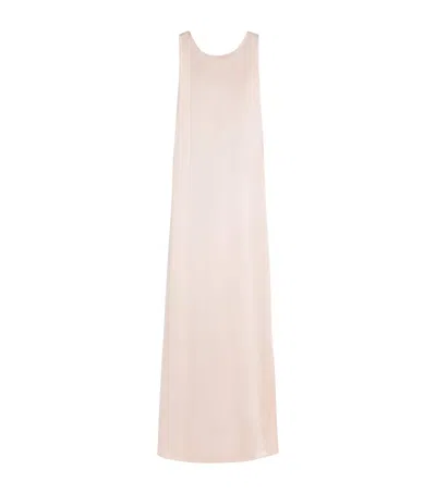 Max Mara Silk Maxi Dress In Pink