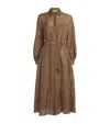 Max Mara Silk Maxi Shirt Dress In Beige