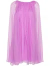 Max Mara Breezy And Beautiful Silk Chiffon Flared Dress In Purple