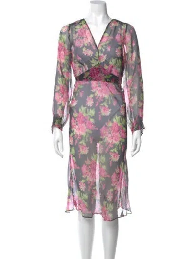 Pre-owned Max Mara Silk Midi Length Dress In Black