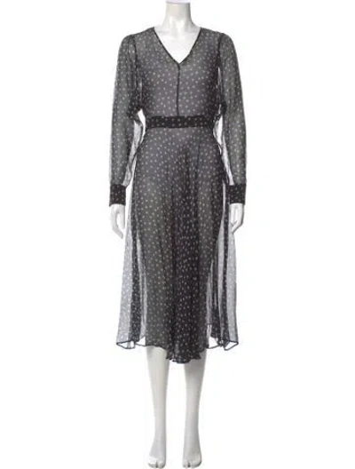 Pre-owned Max Mara Silk Midi Length Dress In Black