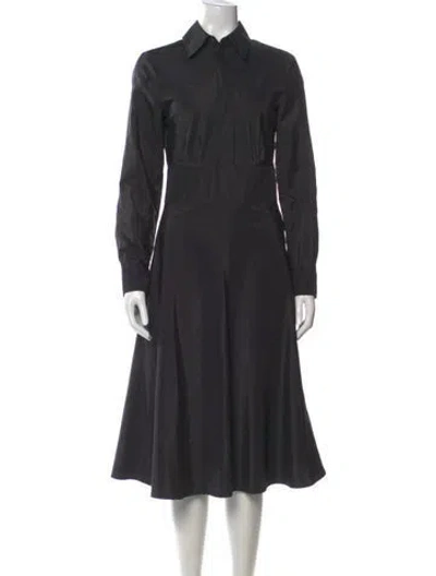 Pre-owned Max Mara Silk Midi Length Dress In Black