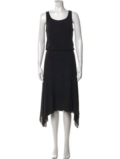 Pre-owned Max Mara Silk Midi Length Dress In Black
