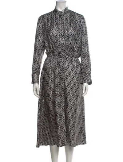 Pre-owned Max Mara Silk Midi Length Dress In Black