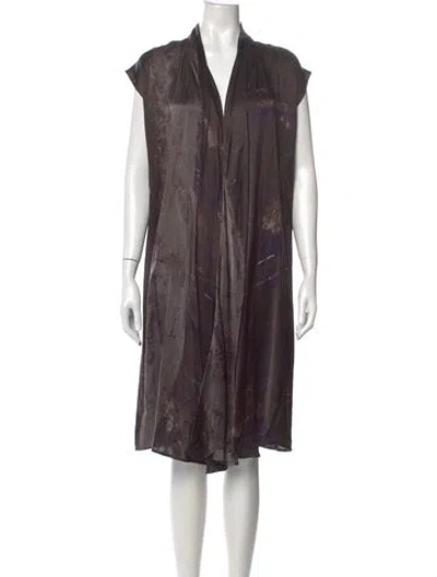 Pre-owned Max Mara Silk Midi Length Dress In Brown