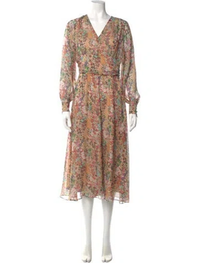Pre-owned Max Mara Silk Midi Length Dress In Orange