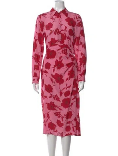 Pre-owned Max Mara Silk Midi Length Dress In Pink