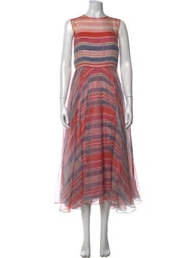 Pre-owned Max Mara Silk Midi Length Dress In Pink