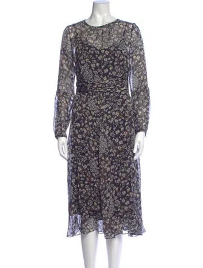 Pre-owned Max Mara Silk Midi Length Dress In Purple