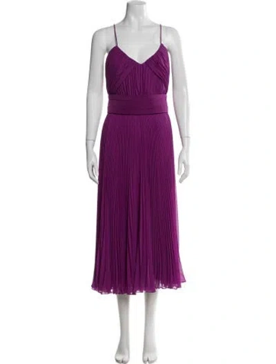 Pre-owned Max Mara Silk Midi Length Dress In Purple