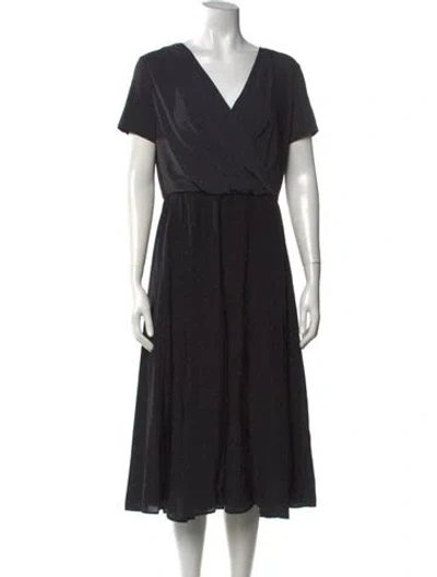 Pre-owned Max Mara Silk Midi Length Dress W/ Tags In Black