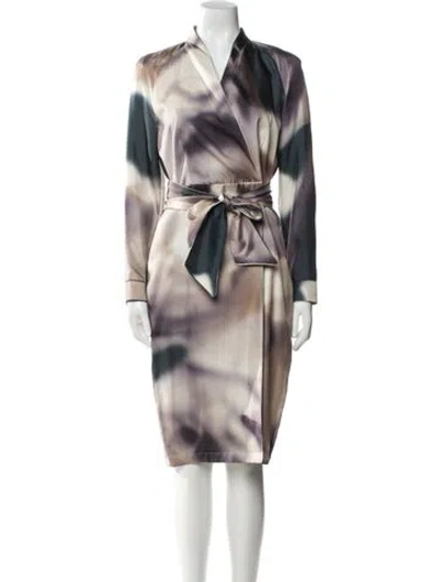 Pre-owned Max Mara Silk Midi Length Dress W/ Tags In Green