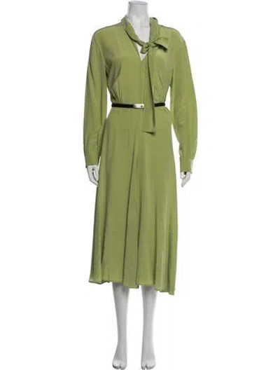 Pre-owned Max Mara Silk Midi Length Dress W/ Tags In Green