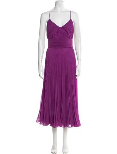 Pre-owned Max Mara Silk Midi Length Dress W/ Tags In Purple