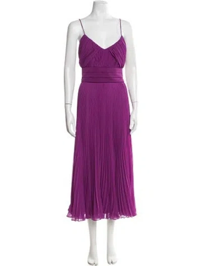 Pre-owned Max Mara Silk Midi Length Dress W/ Tags In Purple