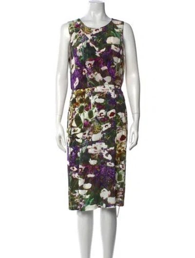 Pre-owned Max Mara Silk Midi Length Dress W/ Tags In White