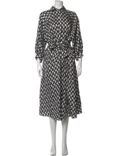 Pre-owned Max Mara Silk Midi Length Dress In White