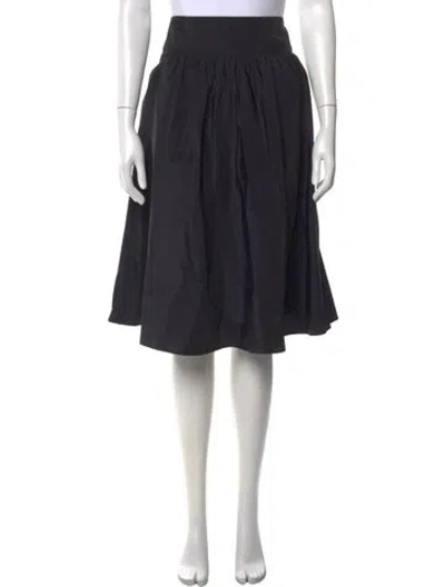 Pre-owned Max Mara Silk Midi Length Skirt In Black