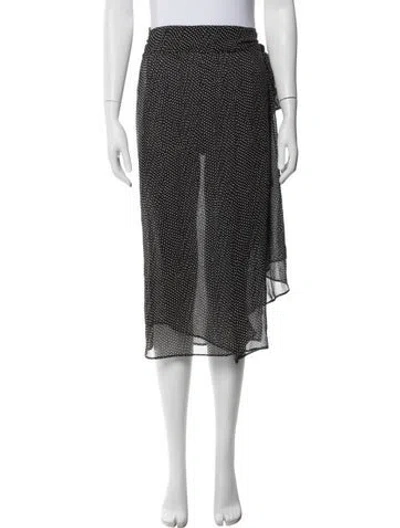 Pre-owned Max Mara Silk Midi Length Skirt In Black